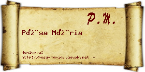 Pósa Mária névjegykártya